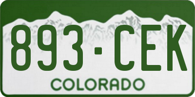 CO license plate 893CEK