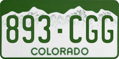 CO license plate 893CGG