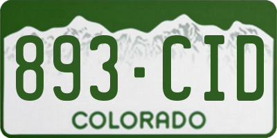 CO license plate 893CID