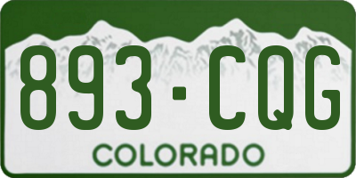 CO license plate 893CQG