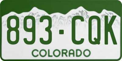 CO license plate 893CQK