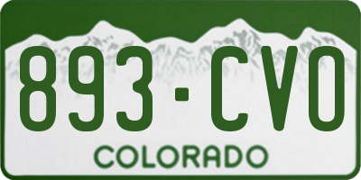 CO license plate 893CVO