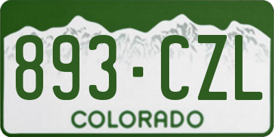 CO license plate 893CZL