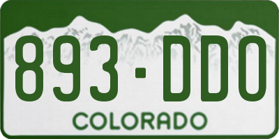 CO license plate 893DDO