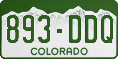 CO license plate 893DDQ