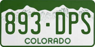CO license plate 893DPS