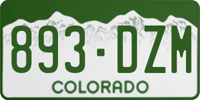 CO license plate 893DZM