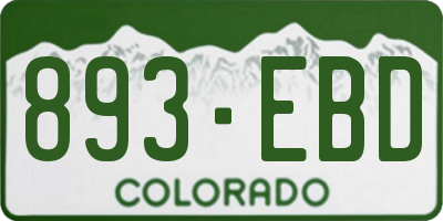 CO license plate 893EBD
