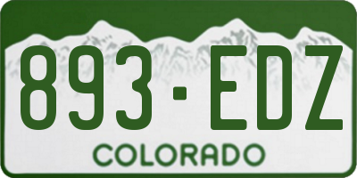 CO license plate 893EDZ