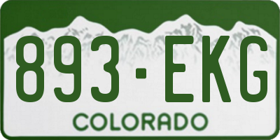 CO license plate 893EKG