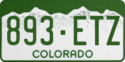 CO license plate 893ETZ