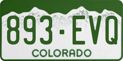 CO license plate 893EVQ