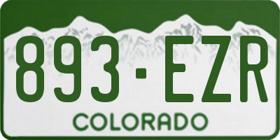 CO license plate 893EZR