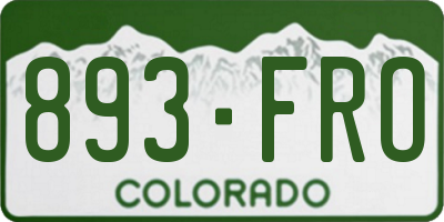 CO license plate 893FRO