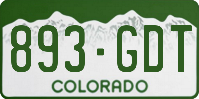 CO license plate 893GDT