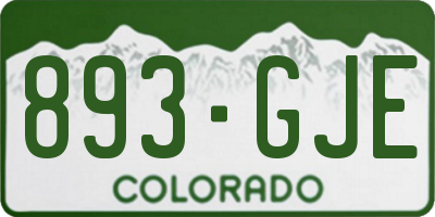 CO license plate 893GJE