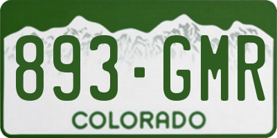 CO license plate 893GMR