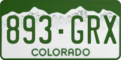 CO license plate 893GRX