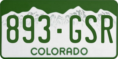 CO license plate 893GSR