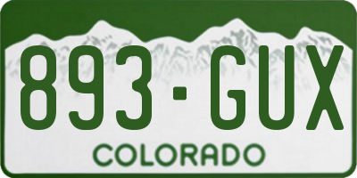 CO license plate 893GUX