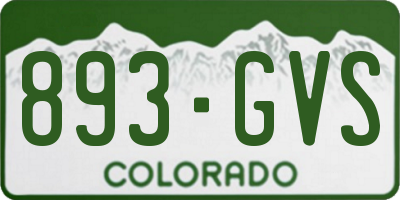 CO license plate 893GVS