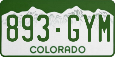 CO license plate 893GYM