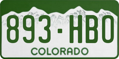 CO license plate 893HBO