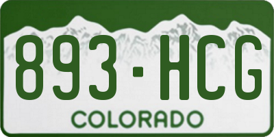 CO license plate 893HCG