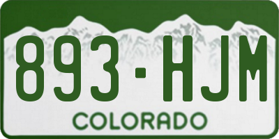 CO license plate 893HJM