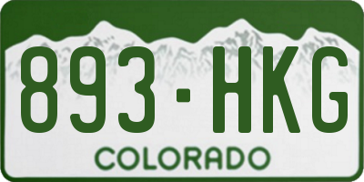 CO license plate 893HKG