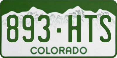 CO license plate 893HTS
