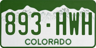 CO license plate 893HWH
