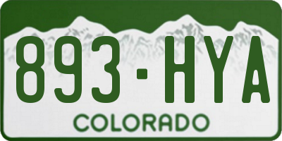 CO license plate 893HYA