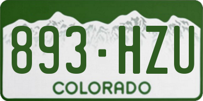 CO license plate 893HZU