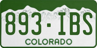 CO license plate 893IBS