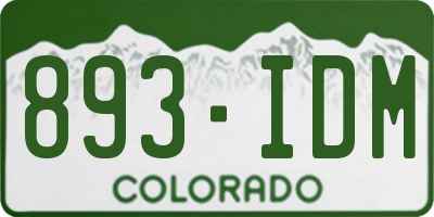 CO license plate 893IDM