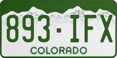 CO license plate 893IFX