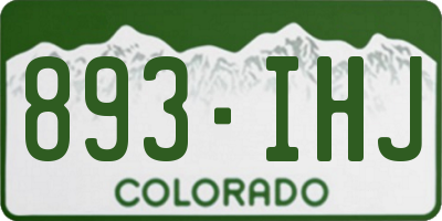CO license plate 893IHJ