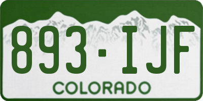 CO license plate 893IJF