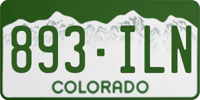 CO license plate 893ILN