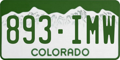 CO license plate 893IMW