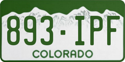 CO license plate 893IPF