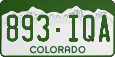 CO license plate 893IQA