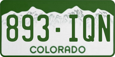 CO license plate 893IQN