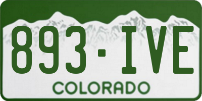 CO license plate 893IVE
