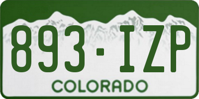 CO license plate 893IZP