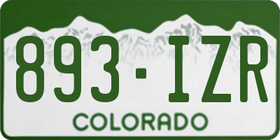 CO license plate 893IZR