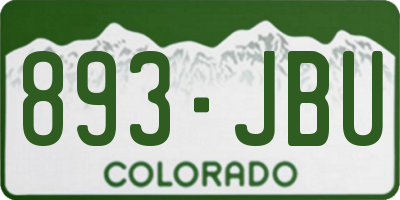 CO license plate 893JBU