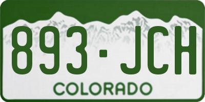 CO license plate 893JCH