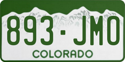 CO license plate 893JMO